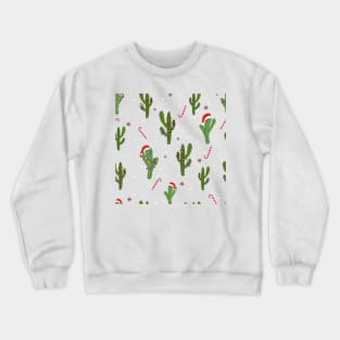 Cactus with succulents christmas tree pattern Crewneck Sweatshirt